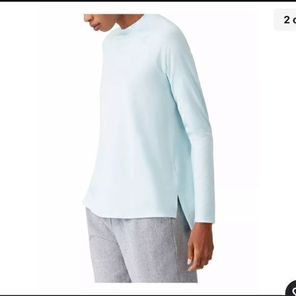 EILEEN FISHER Womens Light Blue Long Sleeve Tunic Top XS